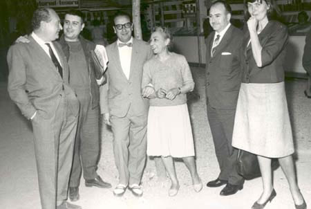 Gabriel Celaya, Carlos Muñiz, Alfonso Sastre, Mari Dapena, Jose María de Quinto y Eva Forest.