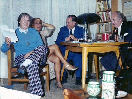 Amparo, Gabriel, Gloria Fuertes y un amigo.